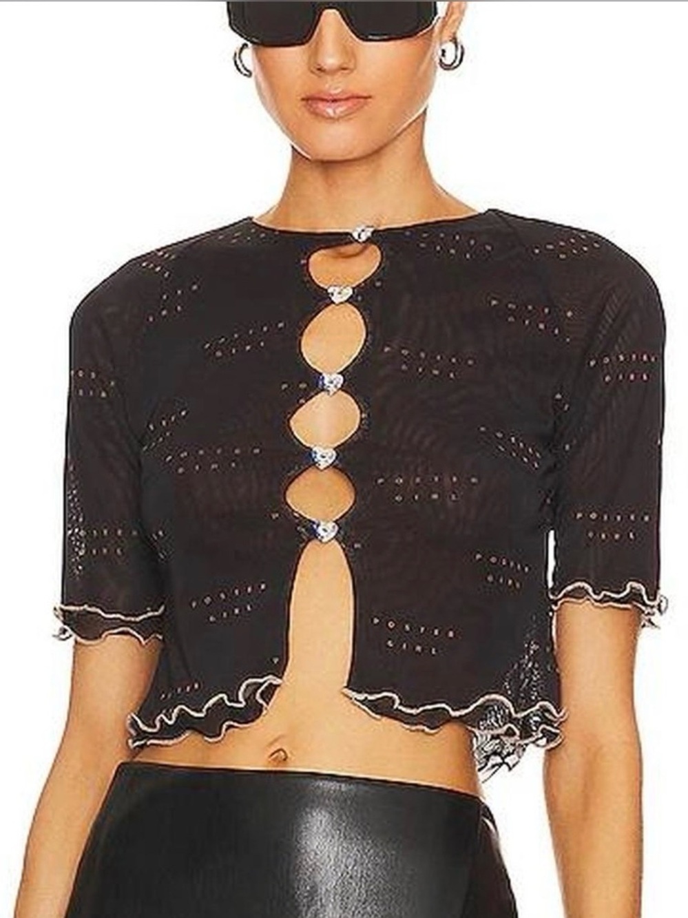 NEW POSTER GIRL DANA TOP BLACK LOGO SMALL